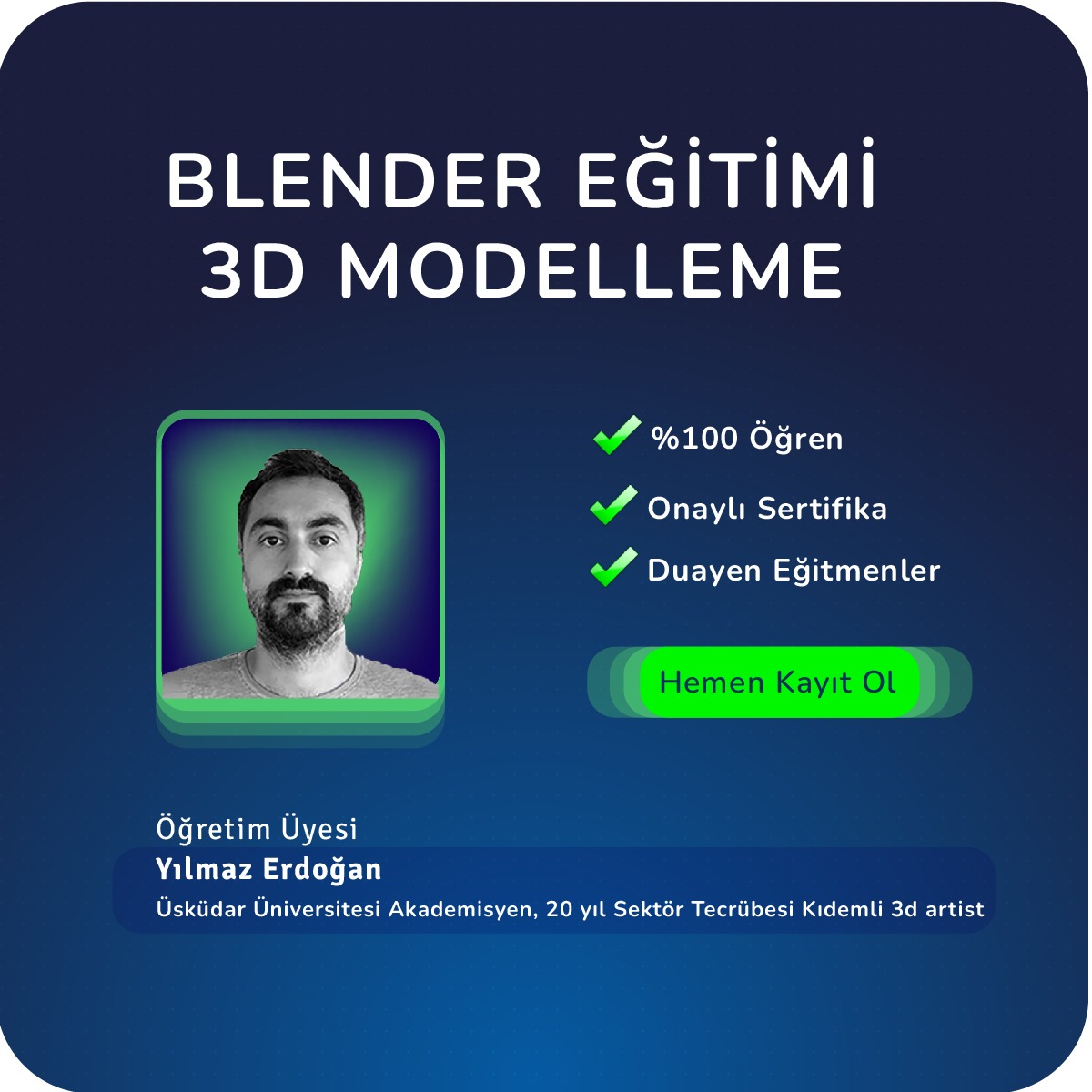 Blender ile 3D Modelleme Yüz Yüze Eğitim