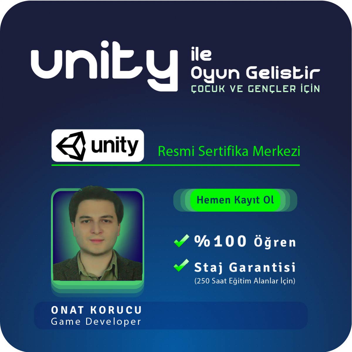 Çocuk ve Gençler İçin Unity ile Oyun Geliştirme Yüz Yüze Eğitimi