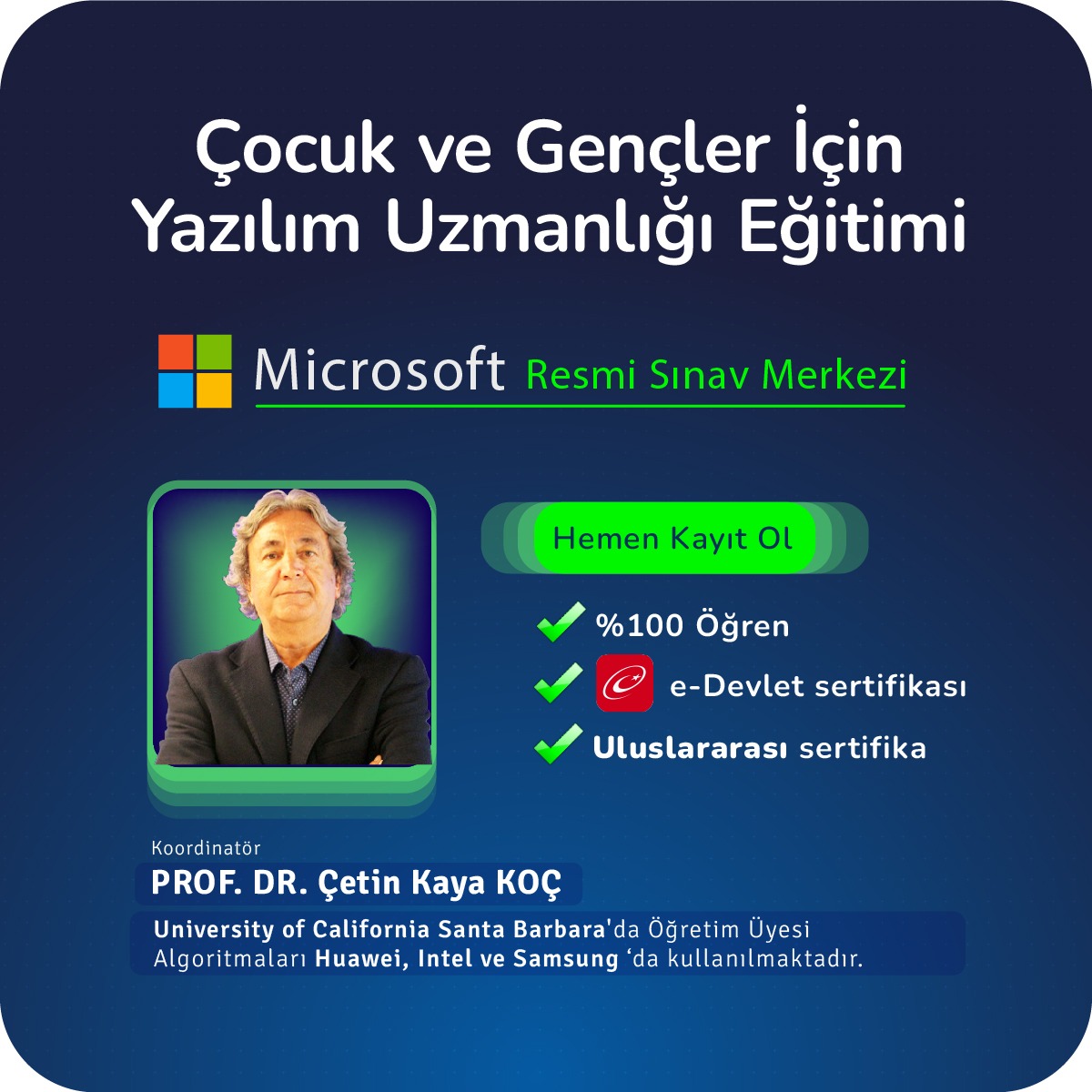 Çocuklar İçin Yazılım Uzmanlığı Eğitimi Canlı (Online)