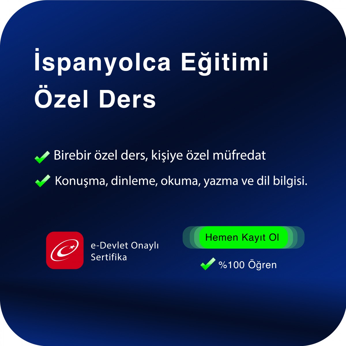 İspanyolca Eğitimi Özel Ders