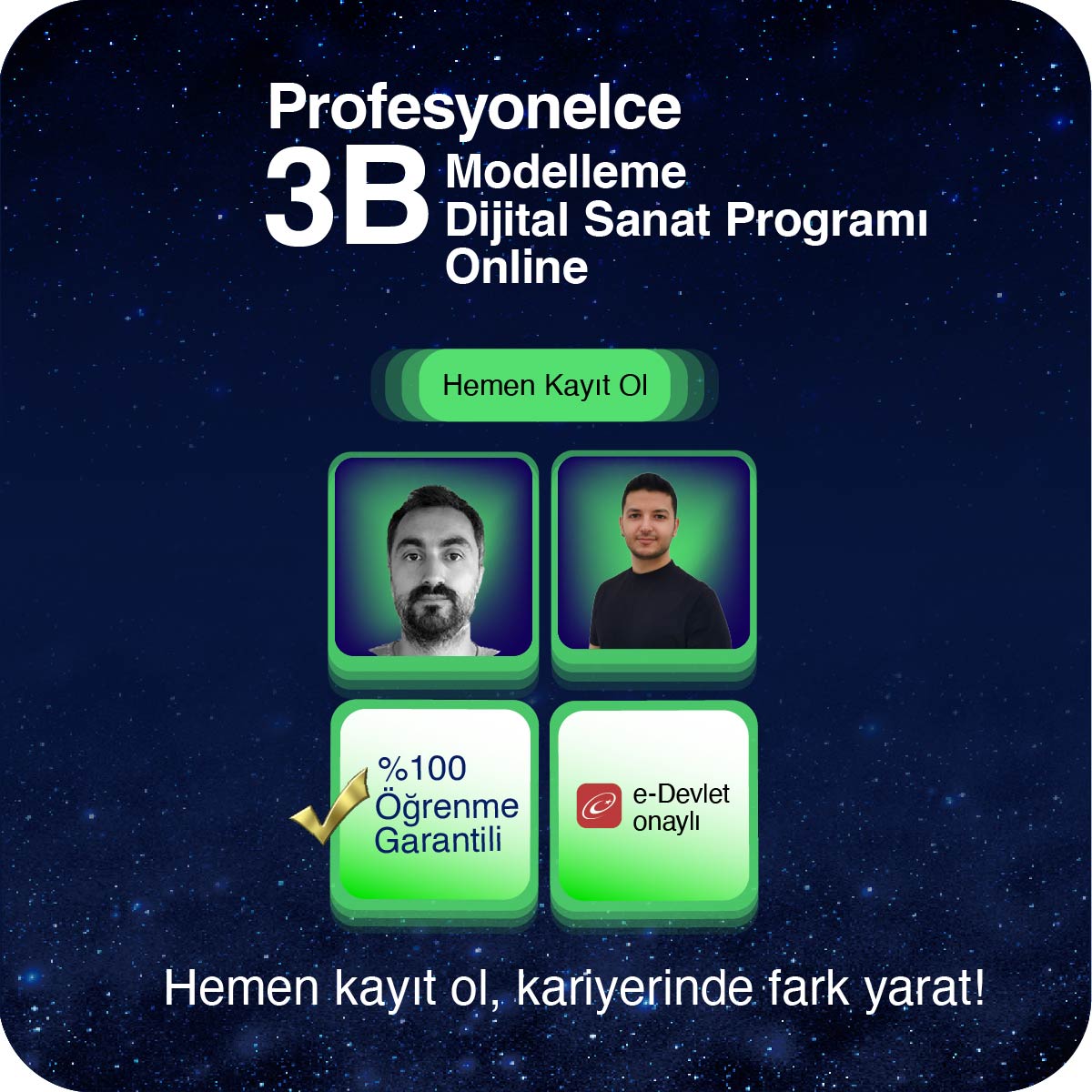 Profesyonel 3B Modelleme & Dijital Sanat Programı Online Profesyonel 3B Modelleme & Dijital Sanat Programı Online