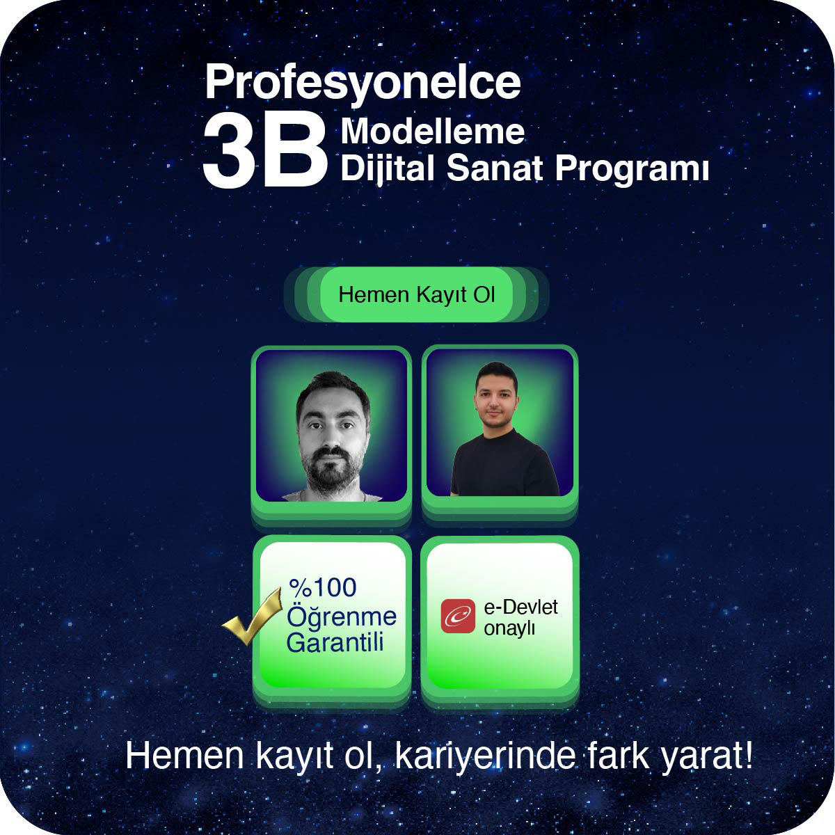Profesyonel 3B Modelleme & Dijital Sanat Programı Yüz Yüze Profesyonel 3B Modelleme & Dijital Sanat Programı Yüz Yüze