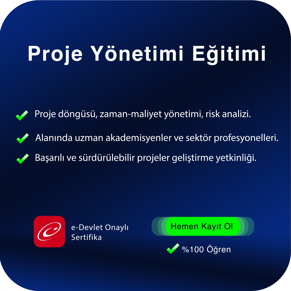 Proje Yönetimi Eğitimi Proje Yönetimi Eğitimi