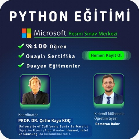Python 50 saat özel eğitim Yüz Yüze Eğitimi