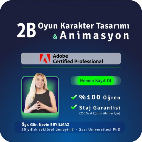 2B Oyun Karakter Tasarımı ve Animasyon Canlı (Online) Eğitimi