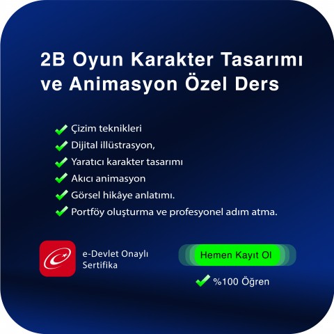 2B Oyun Karakter Tasarımı ve Animasyon Özel Ders