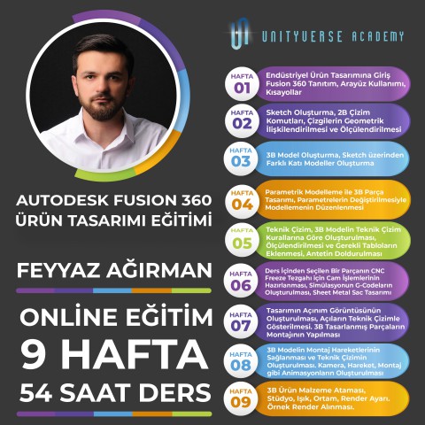 Autodesk Fusion 360 Endüstriyel Ürün Tasarımı Uzmanlığı Canlı (Online) Eğitimi Autodesk Fusion 360 Endüstriyel Ürün Tasarımı Uzmanlığı Canlı (Online) Eğitimi