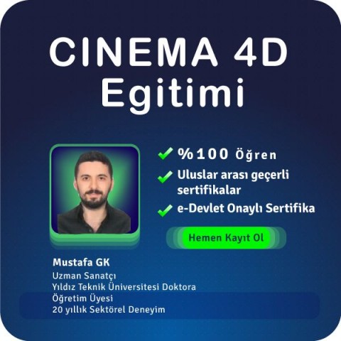 Cinema 4D Yüz Yüze eğitimizi 3 ay