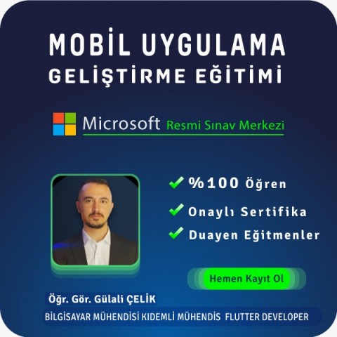 Flutter İle Mobil Uygulama Geliştirme Online  Özel Ders 40 Saat