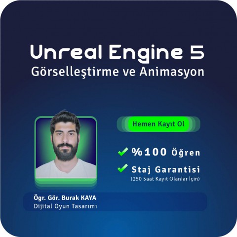 Unreal Engine 5 Görselleştirme ve Animasyon Yüz Yüze Eğitim