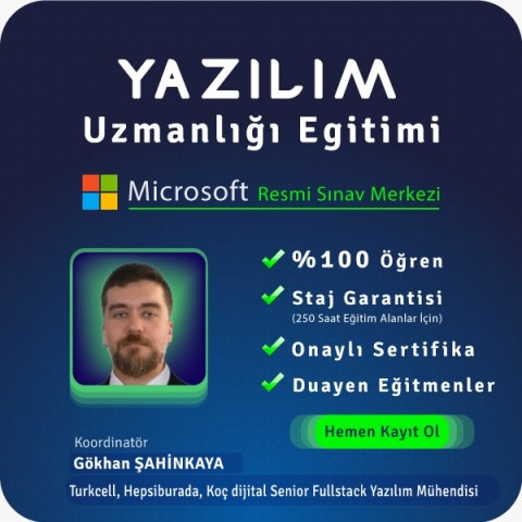 Yazılım Uzmanlığı Yüz Yüze Eğitimi (Staj Garantili)