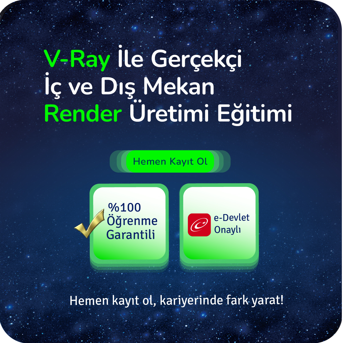 V-Ray ile Gerçekçi İç ve Dış Mekân Render Üretimi Eğitimi - Online Eğitim