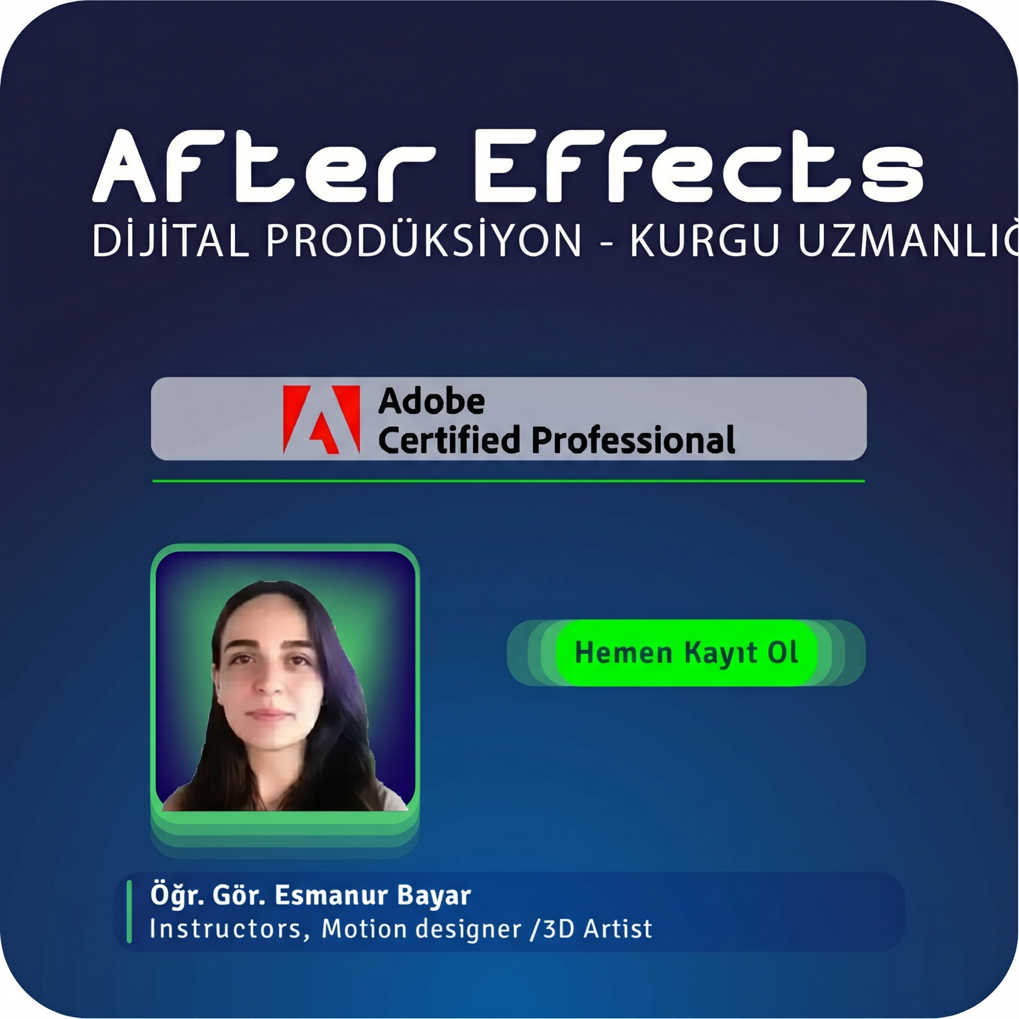 After Effects & Premiere Pro Özel Ders – Birebir Online (Kurgu & Motion)