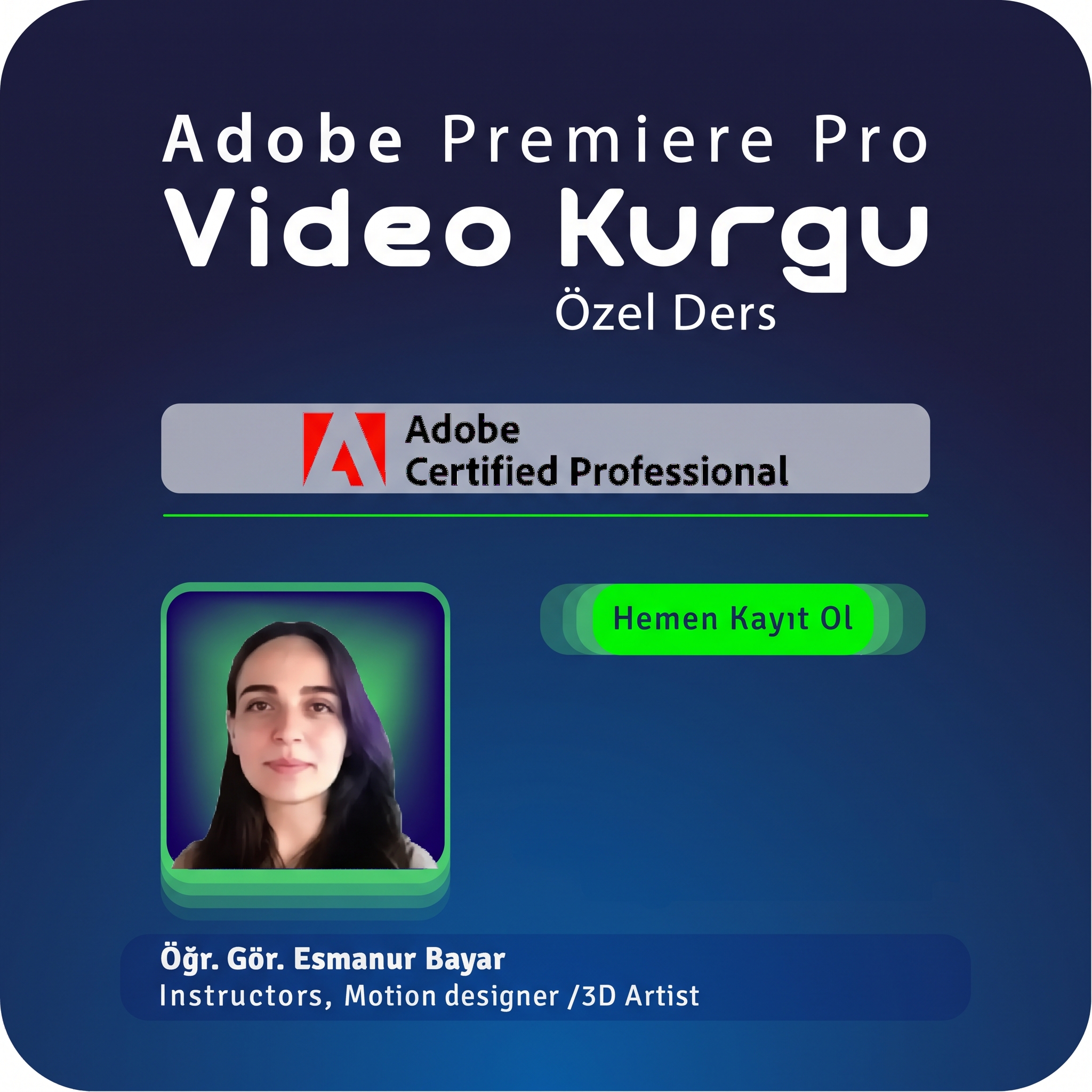 Adobe Premiere Pro Video Montaj Özel Ders – Birebir Yüz Yüze