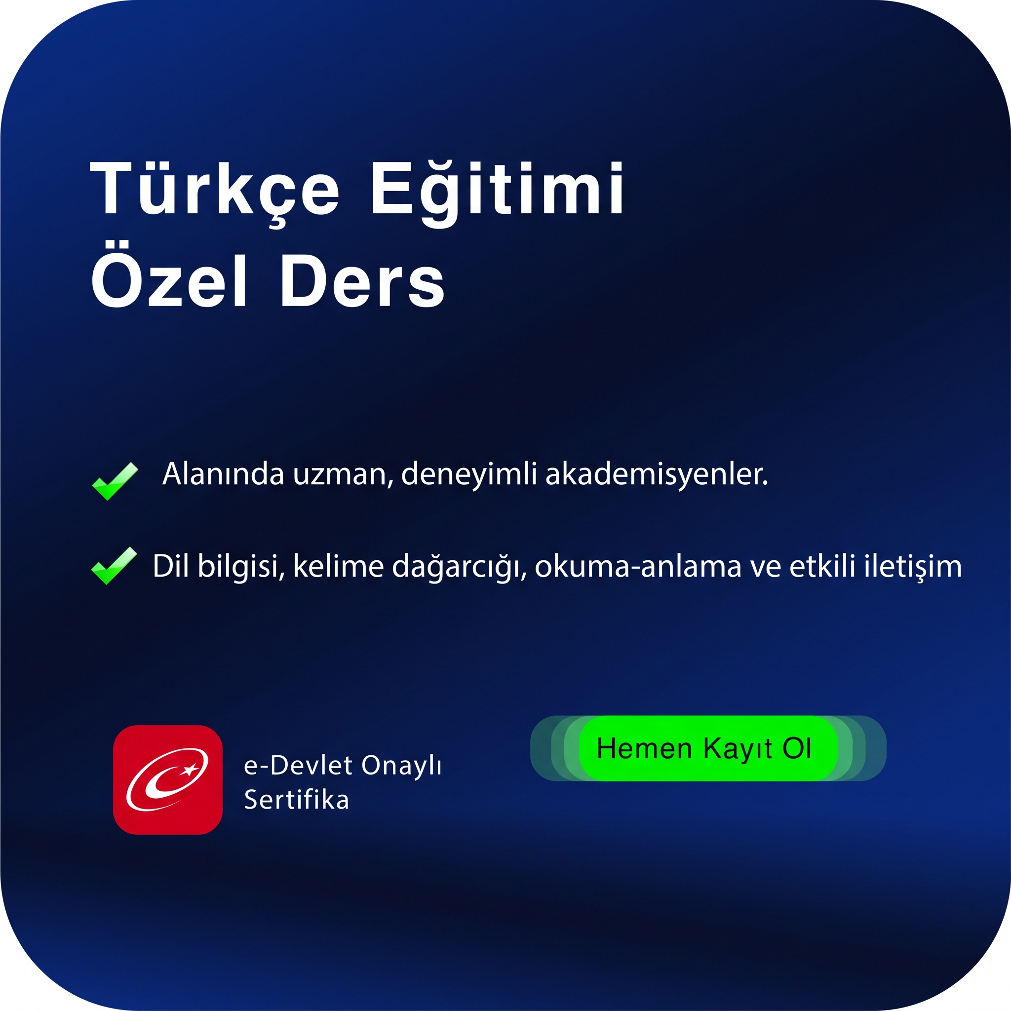 Türkçe Eğitimi Özel Ders