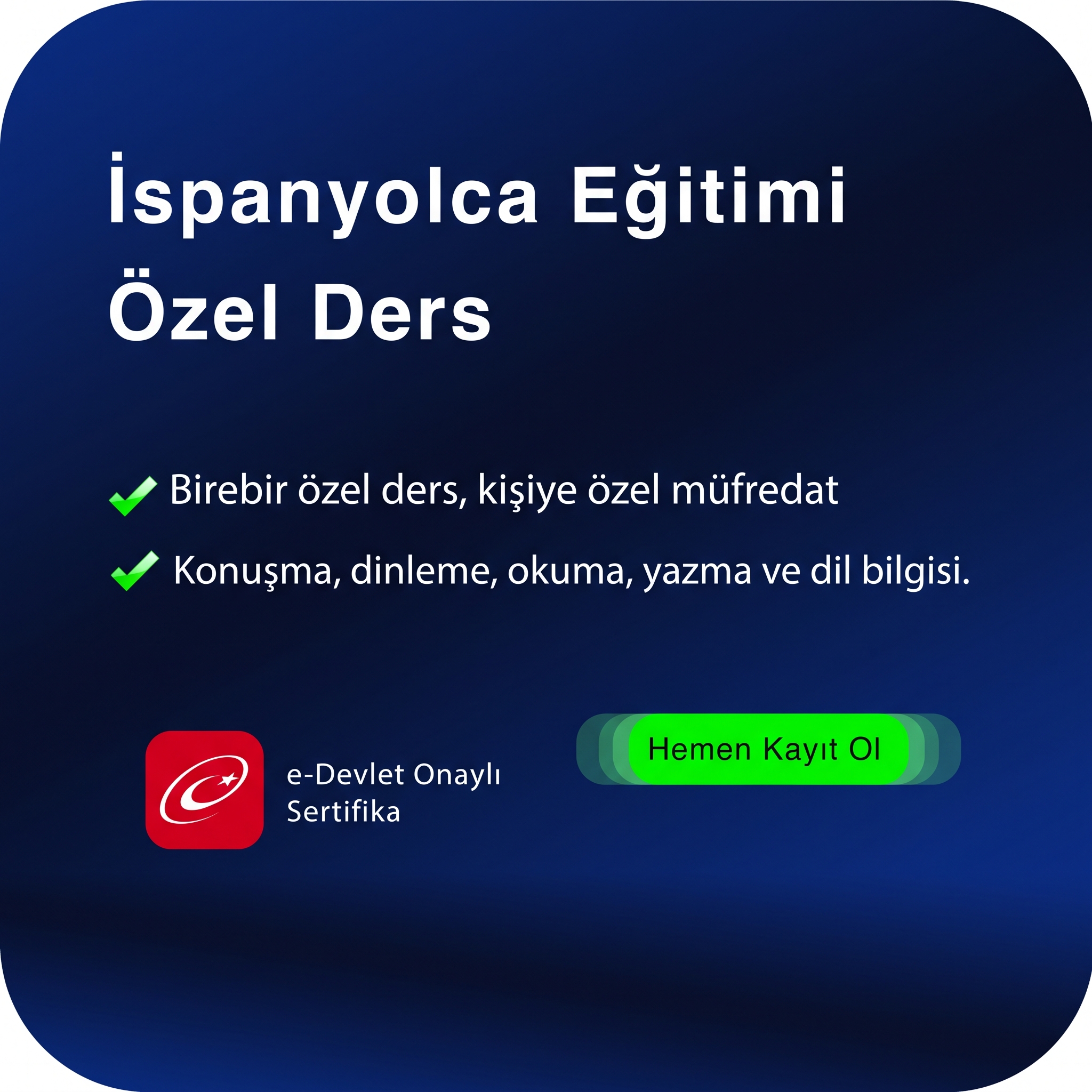 İspanyolca Eğitimi Özel Ders